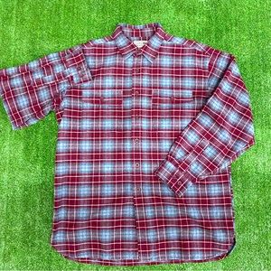 LL Bean Chamois Heavy Plaid Button Up Size: L
